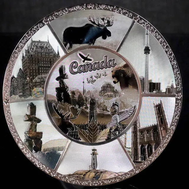 001016 - Canada Souvenir Tin Plate Scenes 6Inch 1