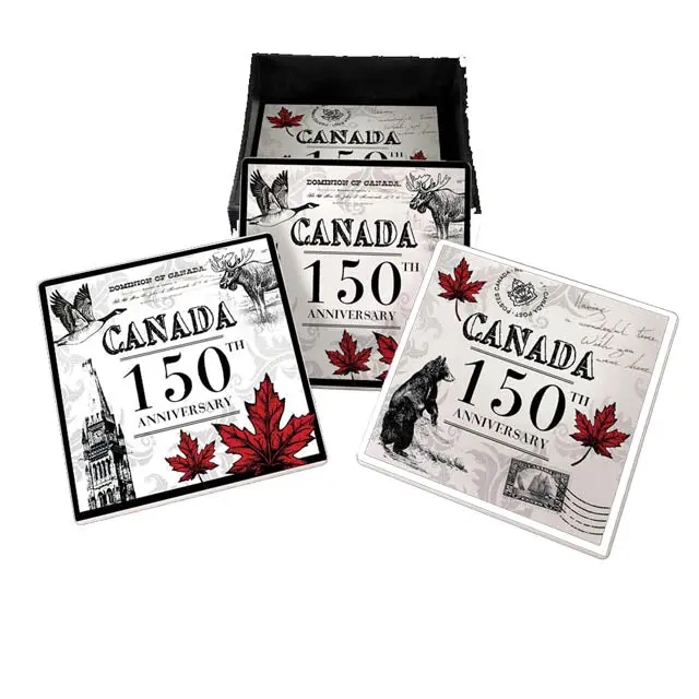 00879 - Canada Souvenir Coasters 150Th Anniversary (4 Pcs/Pkg) 1