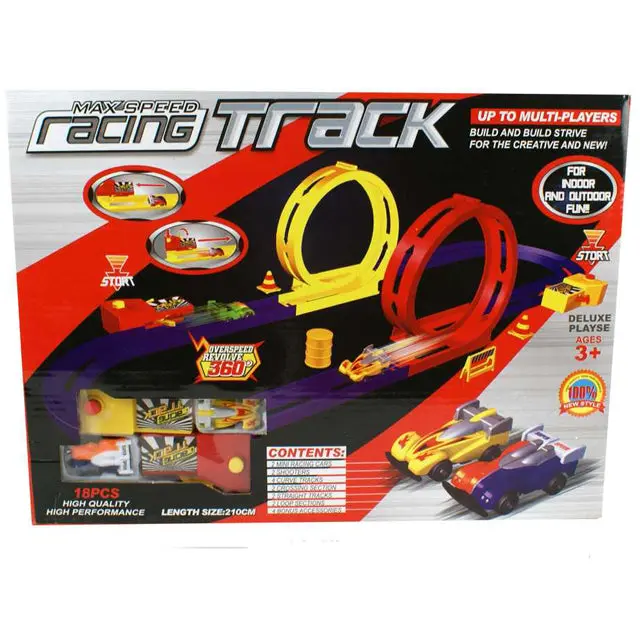 01042 - Racing Track W/Double Loop Playset 18Pcs/Set 1