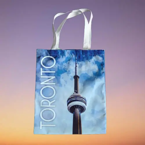 02-0415 - Toronto Tote Bag-Cn Tower Blue Sky 1