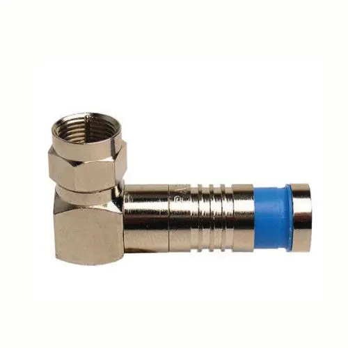 18001Ra - F Plug Rg6/Q Compression Right Angle Blue Nickle Plated 1