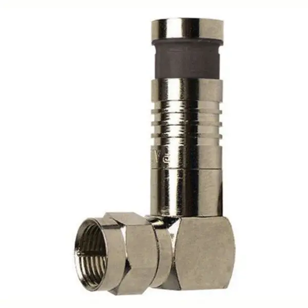 18006Ra-Bulk - F Plug Rg6 Compression Right Angle Black Nickle Plated 1