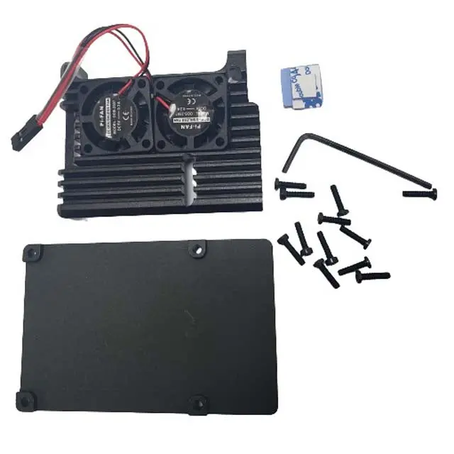 1730 - Raspberry Pi4 B Case W/Dual Fan Armor Black 8.2X5.5X2.2Cm 1