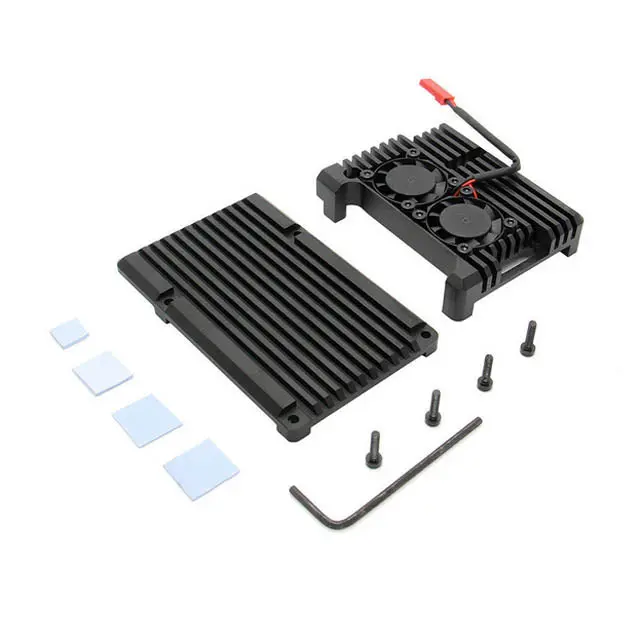 1730 - Raspberry Pi4 B Case W/Dual Fan Armor Black 8.2X5.5X2.2Cm 2