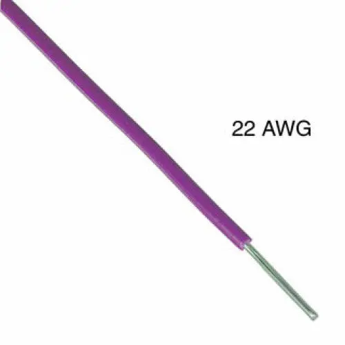 1102201.001T-Purple - Wire Solid 22Awg 1000Ft Purple Tr64 Tc Pvc Ft1 300V 105C 1