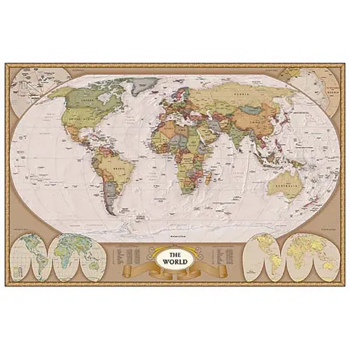 2400-1272 - Map Of The World Poster 36X24 In 1