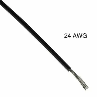 Waa-1565A - Wire Stranded 24Awg 100Ft Black Tc Pvc Ft1 300V 105C 1