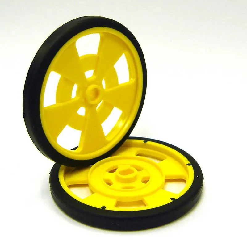 Gmpw-Y - Wheel Plastic 69Mm Dia Yellow 7.62Mm Wide (2 Pcs/Pkg) 1