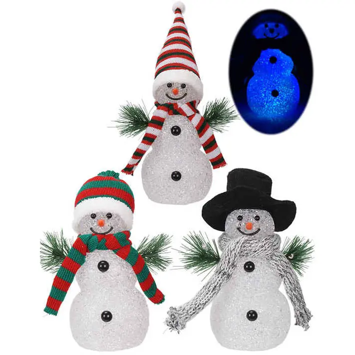33324 - Snowman With Led Lights Changing Colour Effect 3Xag13 Battery 1
