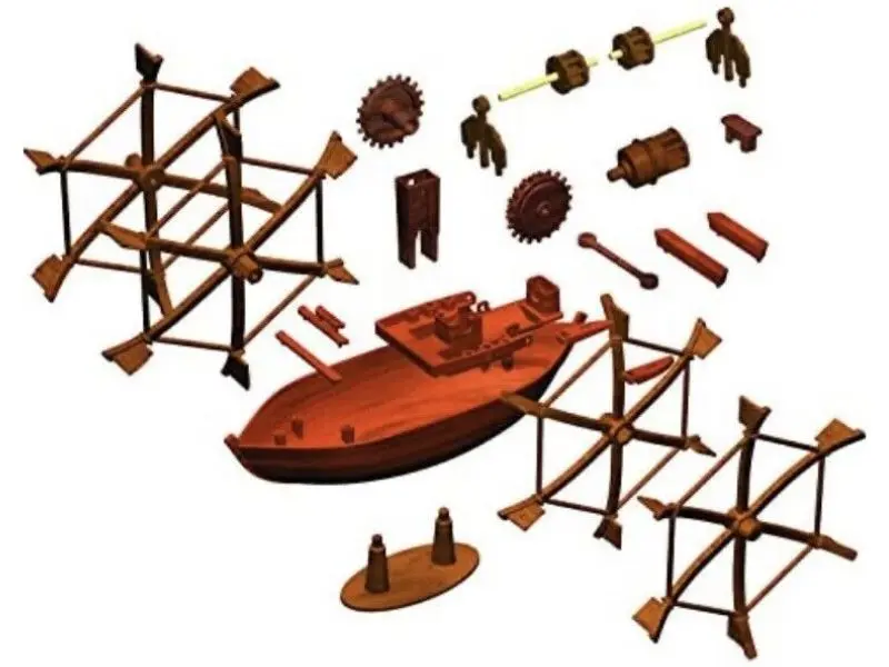 61007 - Paddleboat Leonardo Da Vinci Model Kit 2