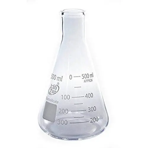 Gl025-0500 - Flask Clear Glass 500Ml Graduated 1