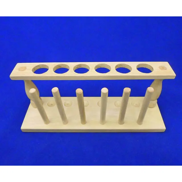 La622-0025 - Test Tube Stand Wood For 6 Test Tubes 1