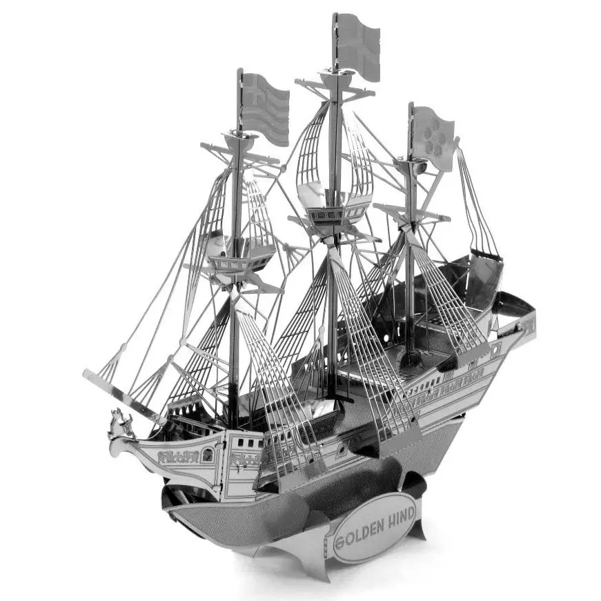 Mms049c1 - Golden Hind 3D Laser Cut Model 2Sheets 1