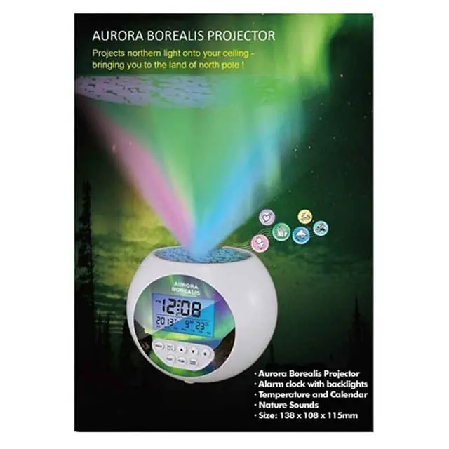52990 - Aurora Borealis Projector W/Digital Clock And Calendar 1