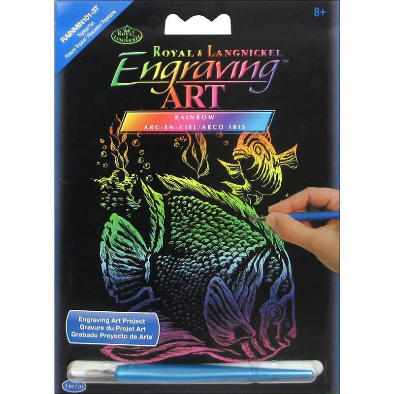 Rainmin101-3T - Tropical Fish-Mini Engraving Art 1