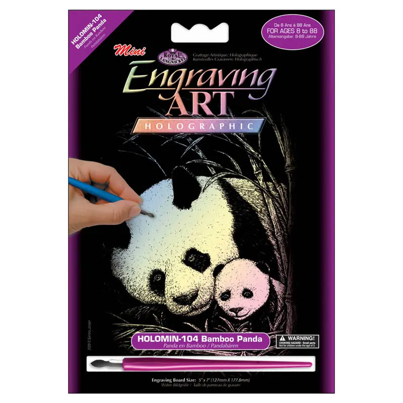 Holomin104-3T - Bamboo Panda-Mini Engraving Art 1