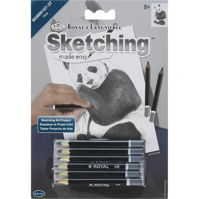 Skmin107-3T - Mini Panda-Sketching Art 1