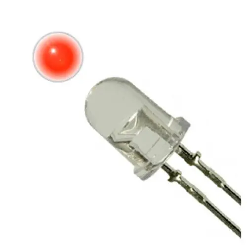 1276-0309 - Led5 Waterclear Red 800Mcd 1.7V 20Ma (4 Pcs/Pkg) 1