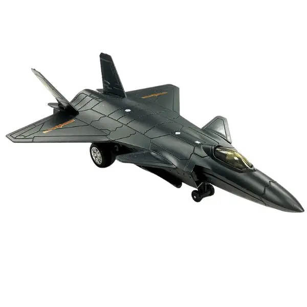 A2dbi 019 - Die Cast Optic Fighter Jet J-20 9In  Black/Grey Assorted Colors 1