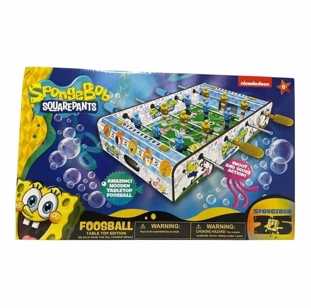 Sb8524-01 - Foosball Table Top Sponge Bob Shoot And Score Action Wooden 1