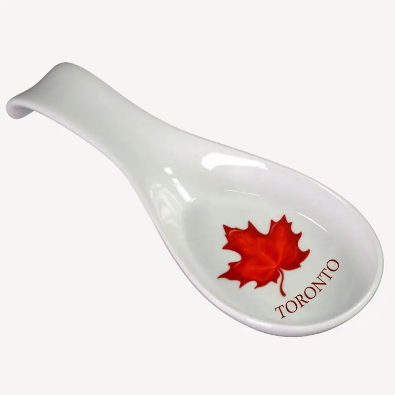 00118T - Toronto Souvenir Spoon Rest Maple Leaf 7.5In 1