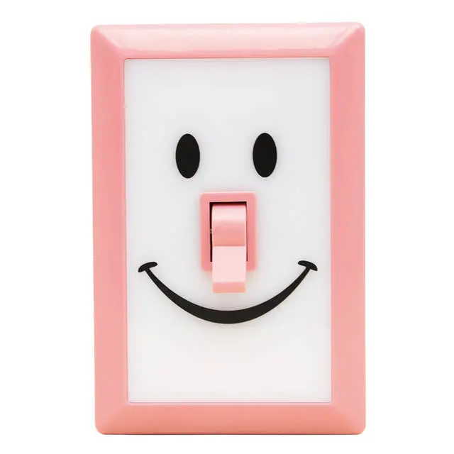 Bo-7919 - Night Light Switch Happy W/6 Led Includes 3 Aaa Assorted Colors 1