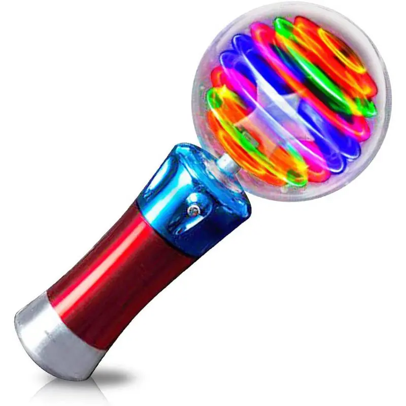 0712-04421 - Hand Held Magic Spinnig Ball Flashing Led Wand 7.5In 1