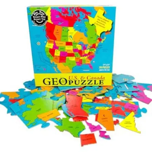1047 - Geo Puzzle-Usa And Canada 69 Pieces 1