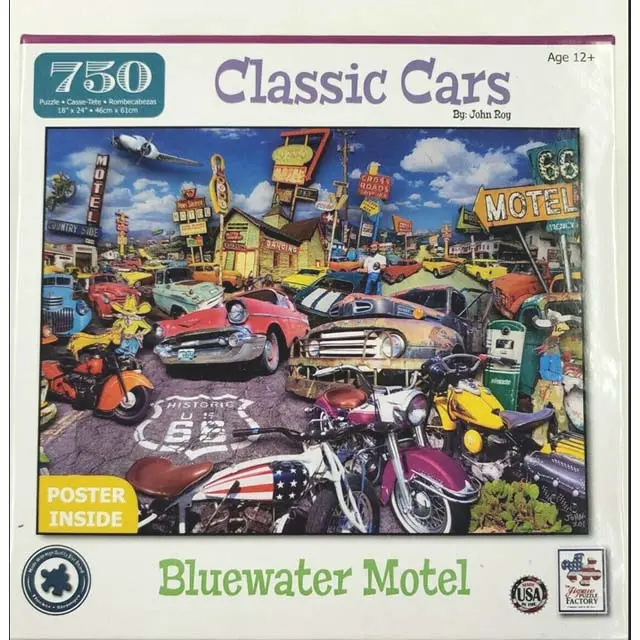 77431 - Jigsaw Puzzle Bluewater Motel 24X18in 750Pcs Classic Cars 1