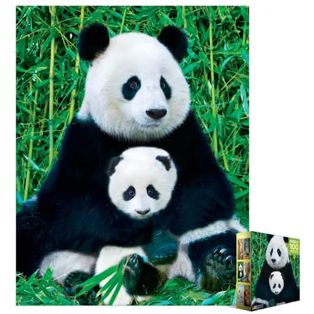 8104-0173 - Panda And Baby Jigsaw Puzzle 100Pcs 7X9in 1