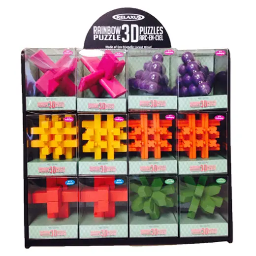 500780 - Rainbow Wood Brain Teasers Assorted 3D Puzzles 1