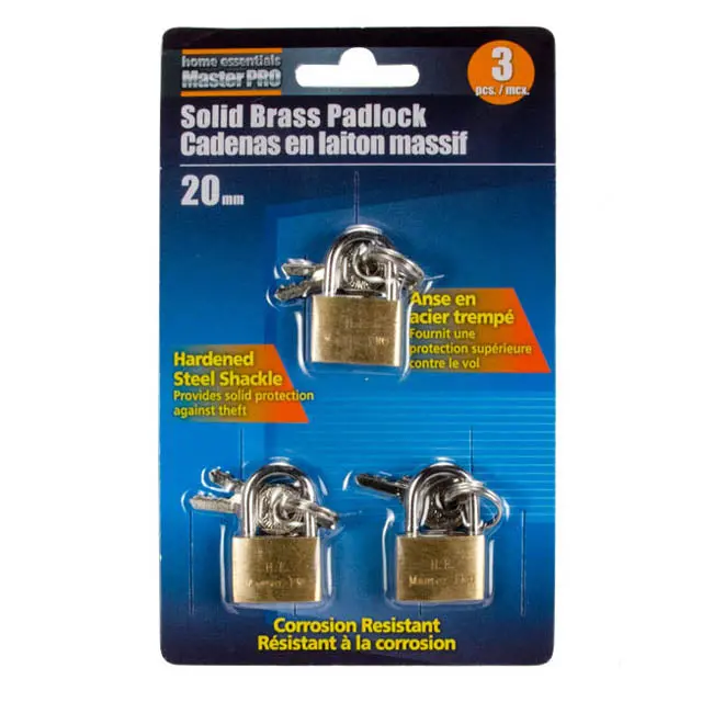 81067 - Luggage Lock Brass Solid 20Mm  (3 Pcs/Pkg) 1