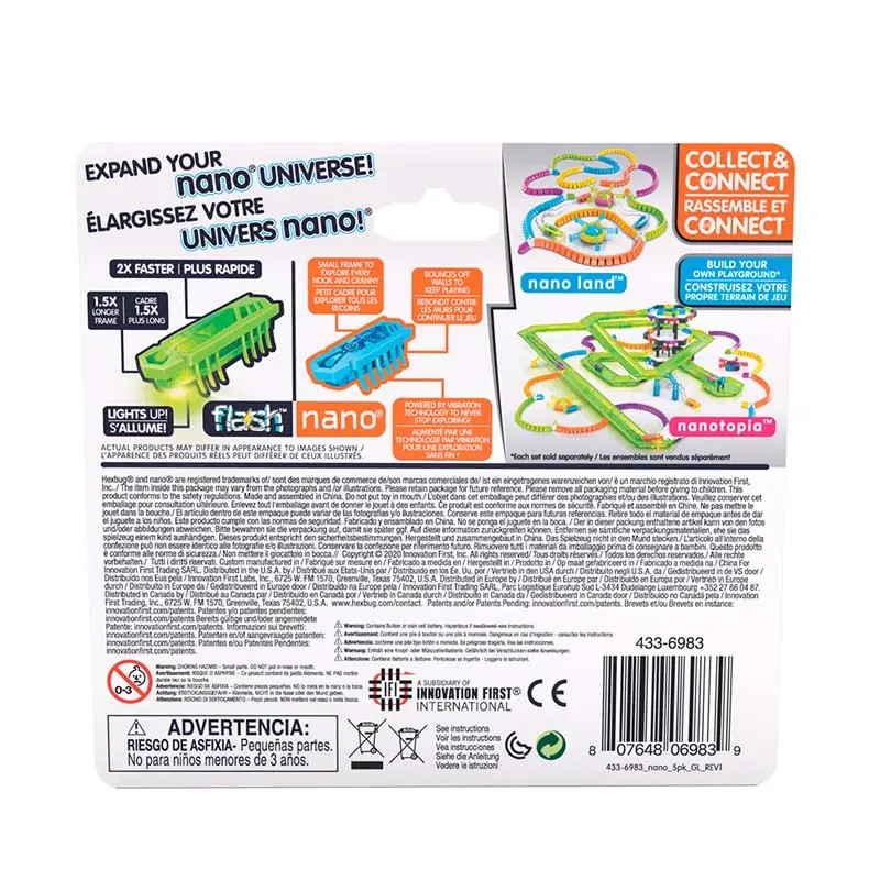 8436068975 - Hexbug Nano 5-Pack Assorted Colours With Light 2