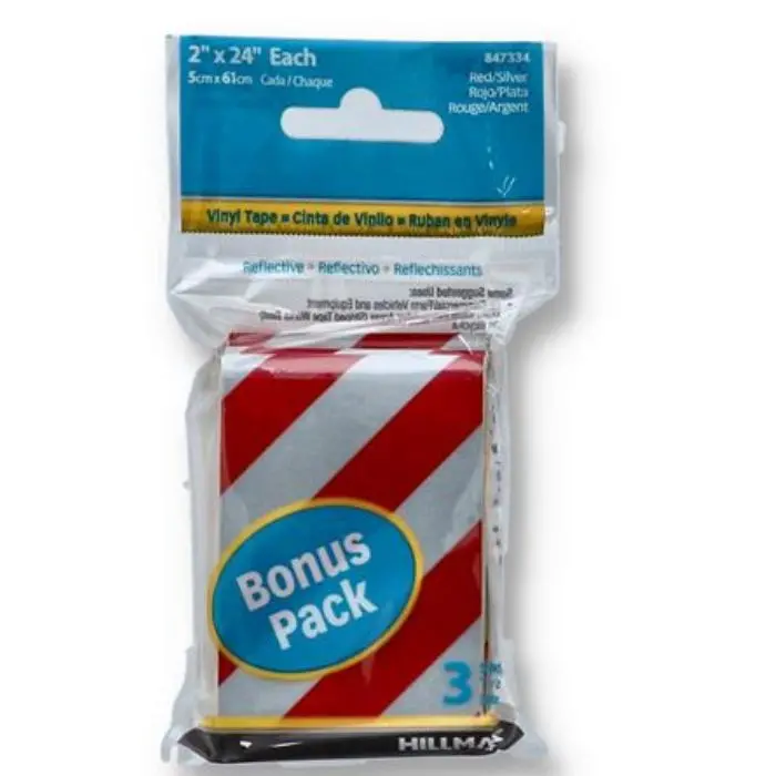 847334H - Tape Reflective 2X24 Inches Vinyl Tapered Silver (3 Pcs/Pkg) 1