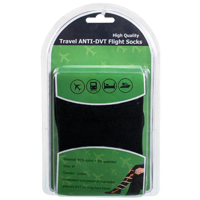 89592 - Compression Socks Travel Black Anti-Dvt Assorted Sizes 1