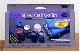 Tes9119ca - Model Car Paint Set 6 Enamel Paints Thinner And Paint Brush 1