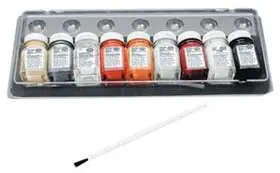 Tes9120ca - Model Car Paint Set 8 Enamel Paints Thinner And Paint Brush 1