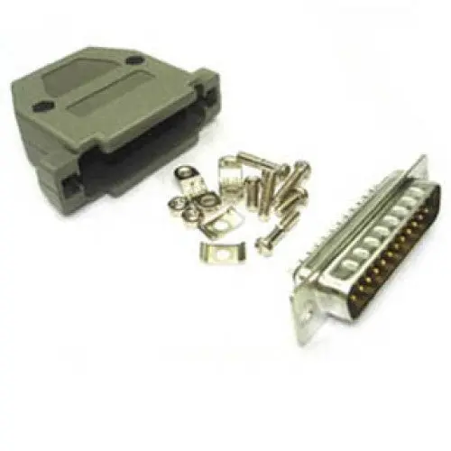 Z-4475 - Db25m Sol Tin W/Plastic Hood Grey 1