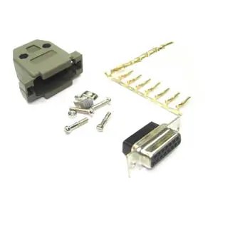 Z-6520 - Db15f Crimp W/Plastic Hood Grey And Pins 1