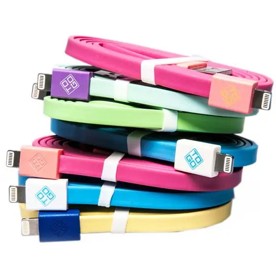 80090 - Usb Cable A Male To Lightning 8P 3Ft Assorted Colors Iphone Mfi 1