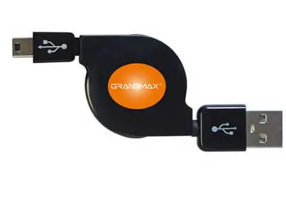 R-Mini-Bk - Usb Cable A Male To Mini B Male Blk 2.5Ft Retractable 1