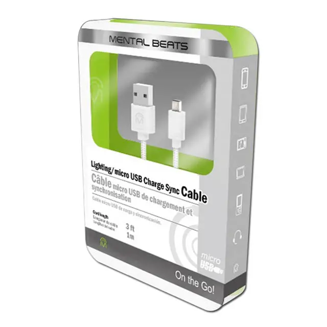 00569 - Usb Cable A Male To Micro B Male 3Ft White/Black 1