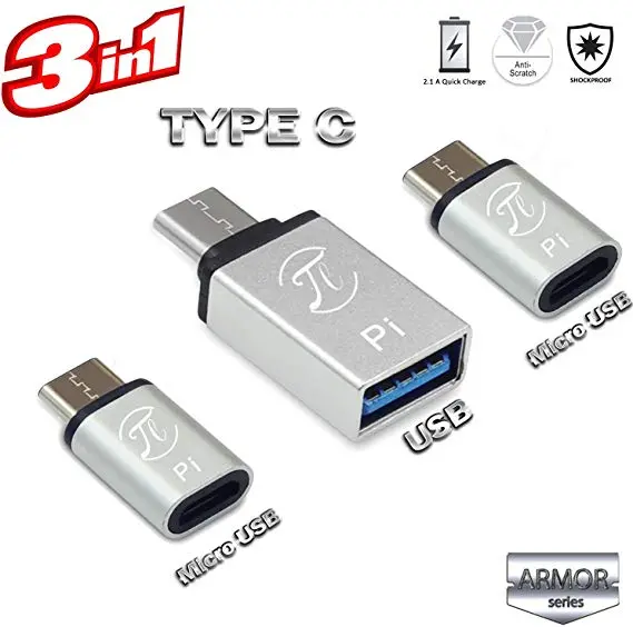 Ta31ck - Usb Adapter C Male To A Fem Kit With Usb C Male To Micro Fem Otg 1