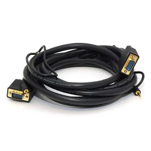 558 - Vga M/M W/Audio Cable 10Ft In-Wall Black Gold Plated 1
