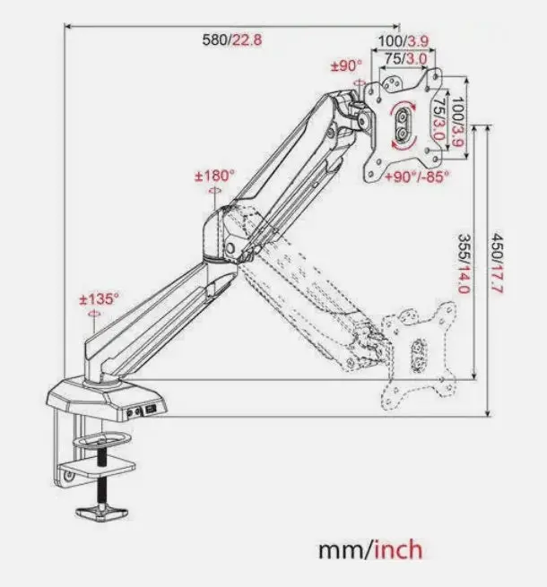 40M0400079-O - Monitor Deskmount 15-27In Single W/Usb Headphone Port Upto 17Lbs 2