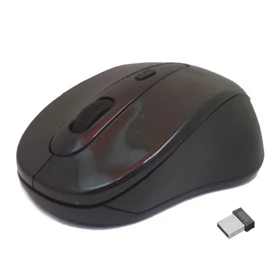 Mice-Wless-Rf2804-Black - Mouse Optical Wireless 10Mt 2.4Ghz Black 1