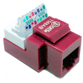 Kj2-Ce-Us Rd - Keystone Jack Cat5e Red Toolless 1