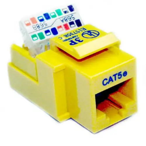Kj2-Ce-Us/Yl - Keystone Jack Cat5e Yel Toolless  (10 Pcs/Pkg) 1
