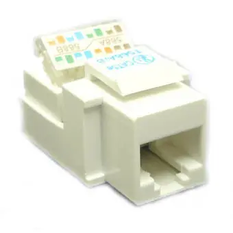 1084 - Keystone Jack Cat5e Wht Toolless 1