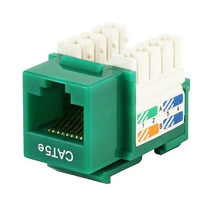 K1116.5 - Keystone Jack Cat5e Grn 110 90Degree 1
